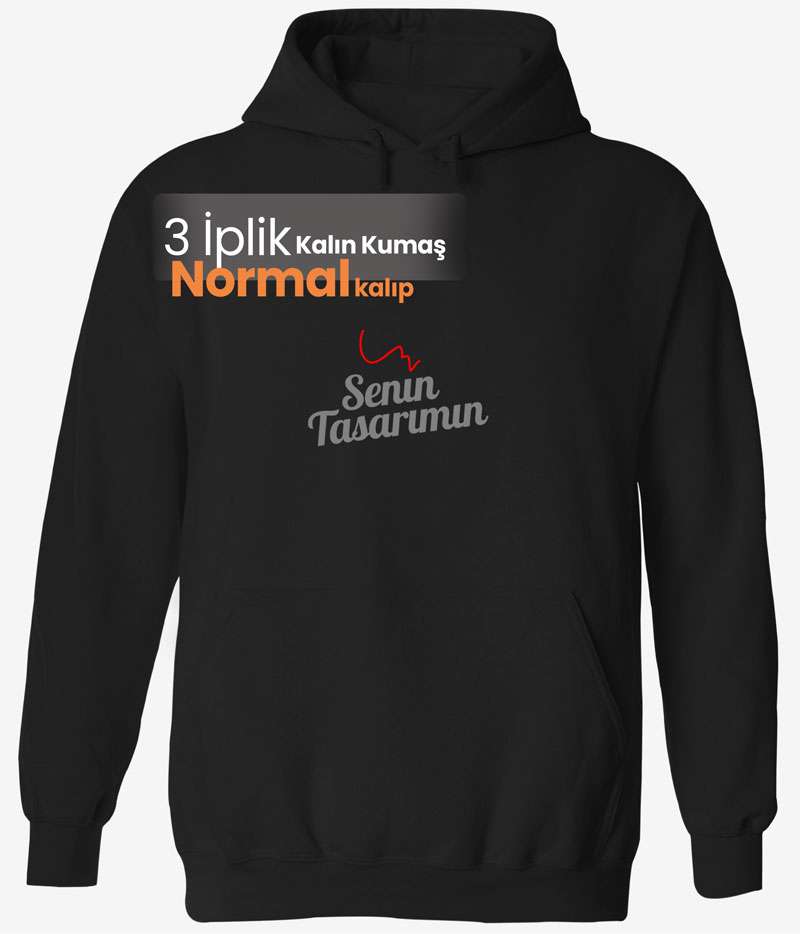 Kapüşonlu Sweatshirt Tasarla Normal Kalıp