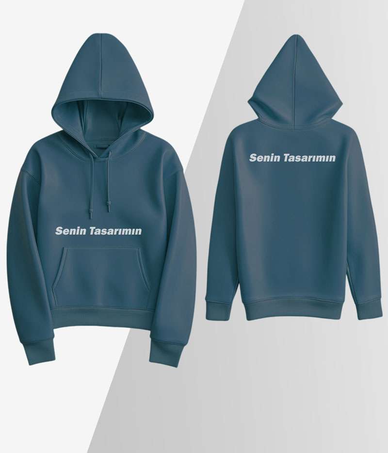 Oversize Sweatshirt Tasarla Kapuşonlu Kalın Kumaş Premium