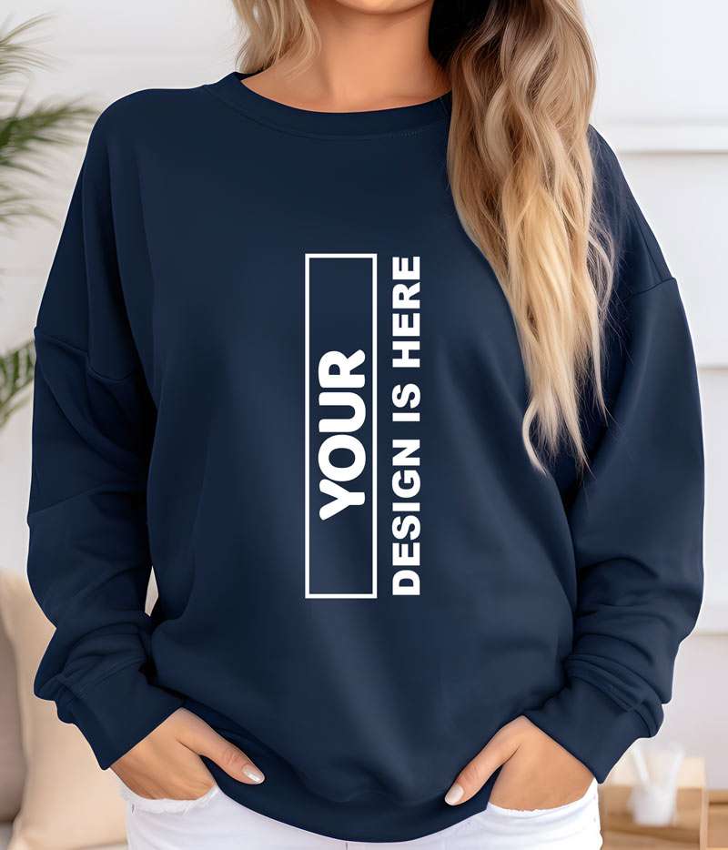 Oversize Sweatshirt Kapüşonsuz Model Premium Kalın Kumaş
