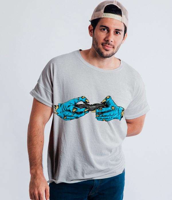 Gamer tişört beyaz model