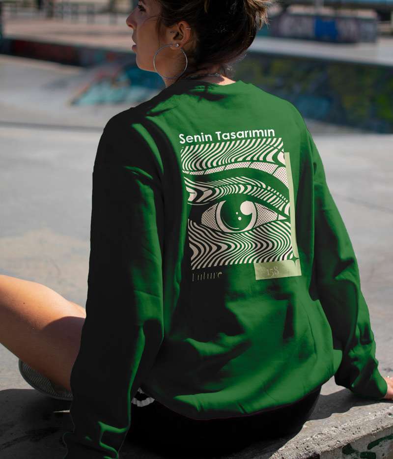 Oversize Sweatshirt Kapüşonsuz Model Premium Kalın Kumaş