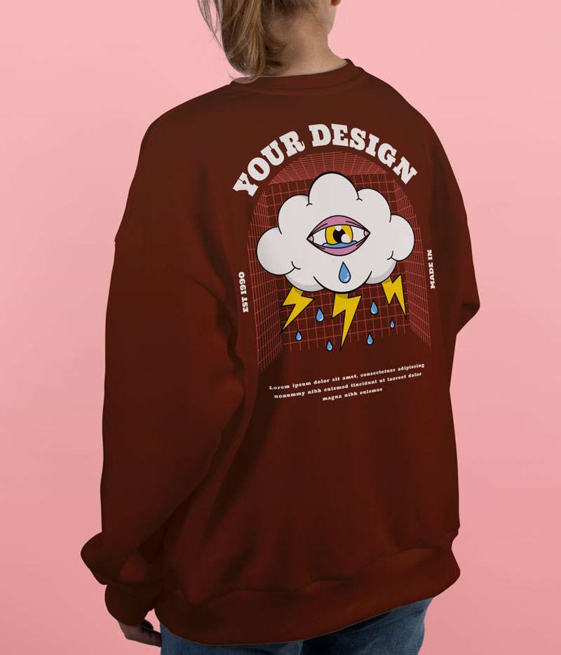 Oversize Sweatshirt Kapüşonsuz Model Premium Kalın Kumaş