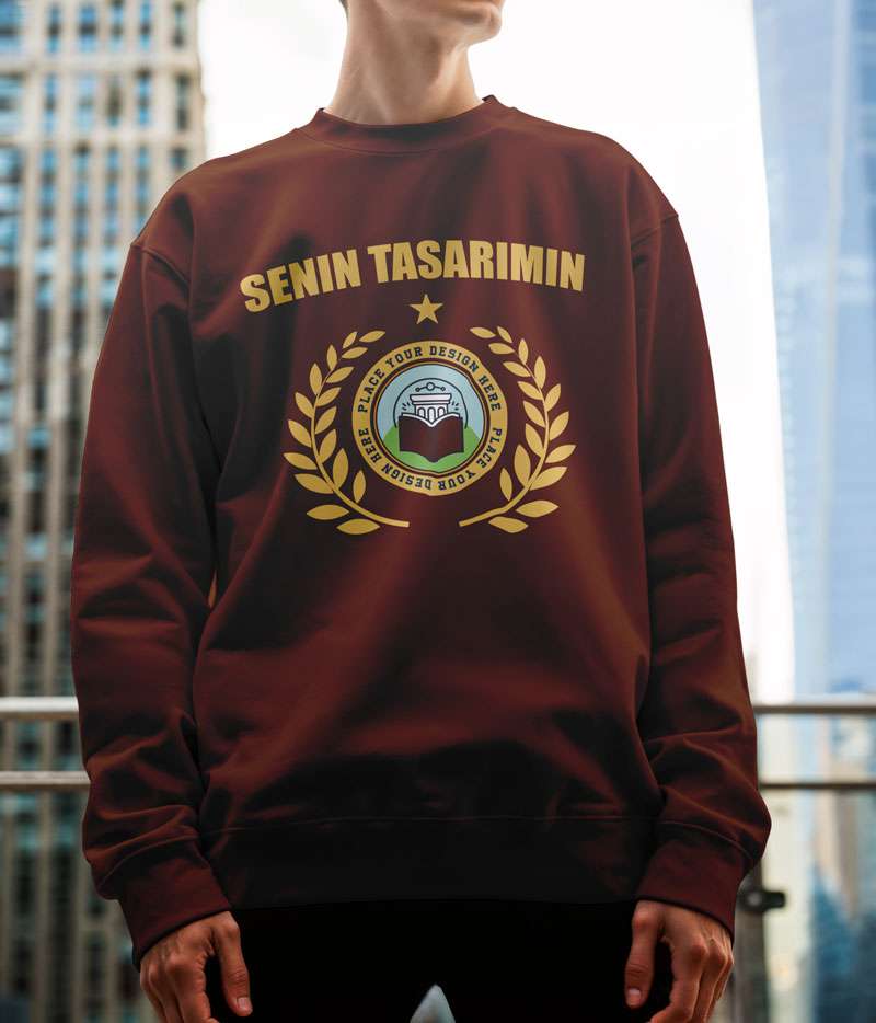 Oversize Sweatshirt Kapüşonsuz Model Premium Kalın Kumaş