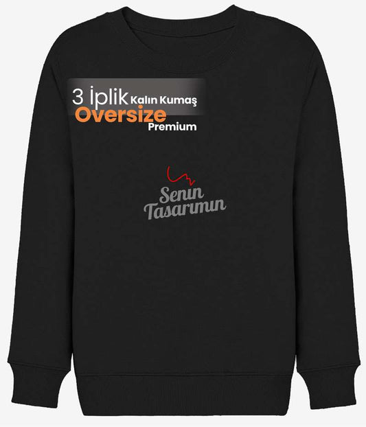 Kendin Tasarla Kapüşonsuz Oversize Sweatshirt Modeli