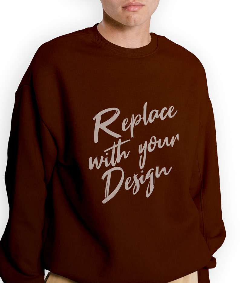 Oversize Sweatshirt Kapüşonsuz Model Premium Kalın Kumaş