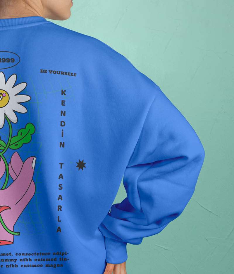 Oversize Sweatshirt Kapüşonsuz Model Premium Kalın Kumaş