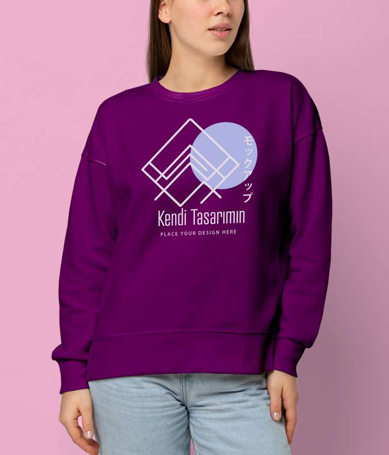 Oversize Sweatshirt Kapüşonsuz Model Premium Kalın Kumaş