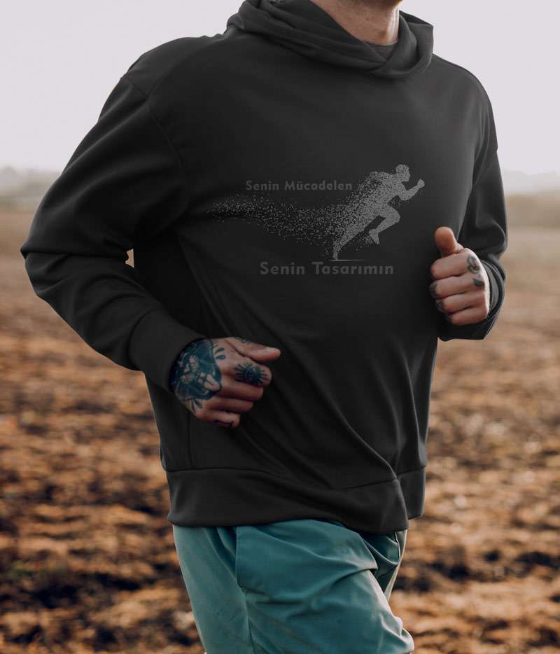Oversize Sweatshirt Tasarla Kapuşonlu Kalın Kumaş Premium