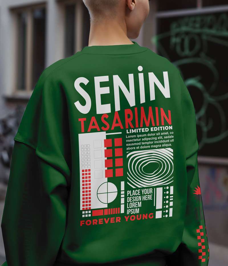 Oversize Sweatshirt Kapüşonsuz Model Premium Kalın Kumaş