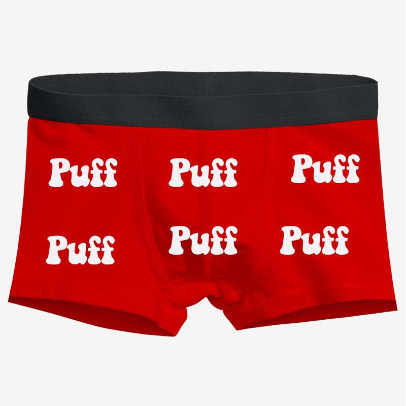 Erkek Boxer Puff Yazılı