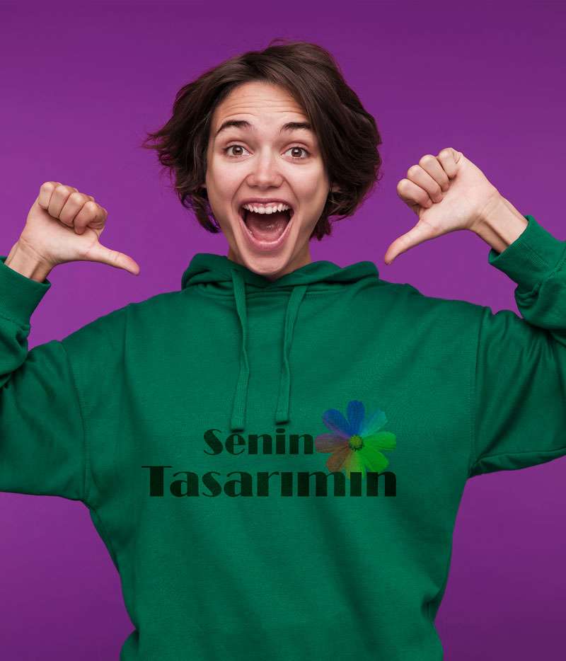 Oversize Sweatshirt Tasarla Kapuşonlu Kalın Kumaş Premium