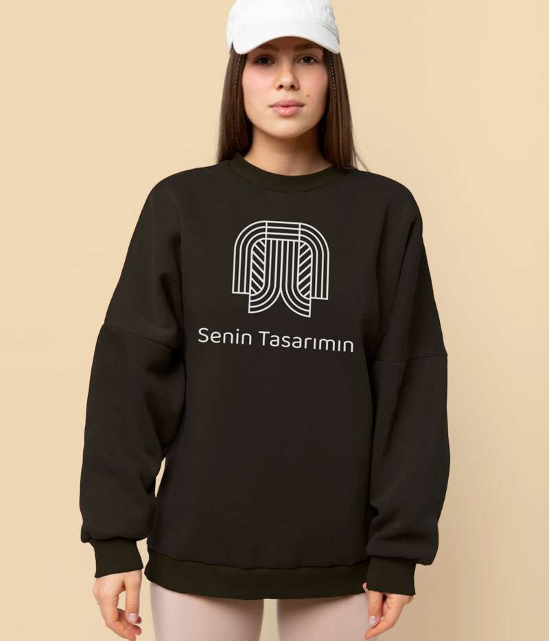 Oversize Sweatshirt Kapüşonsuz Model Premium Kalın Kumaş