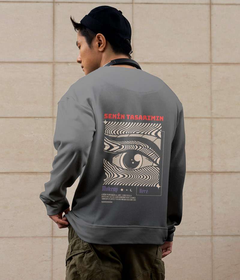 Oversize Sweatshirt Kapüşonsuz Model Premium Kalın Kumaş
