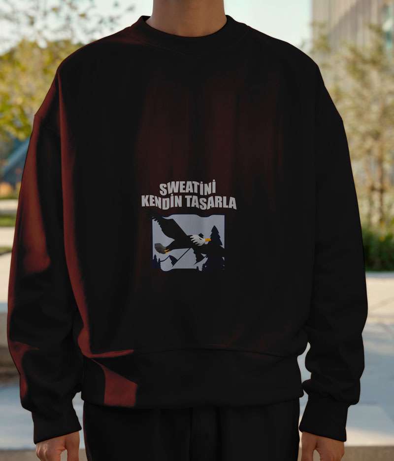 Oversize Sweatshirt Kapüşonsuz Model Premium Kalın Kumaş
