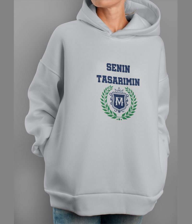 Oversize Sweatshirt Tasarla Kapuşonlu Kalın Kumaş Premium