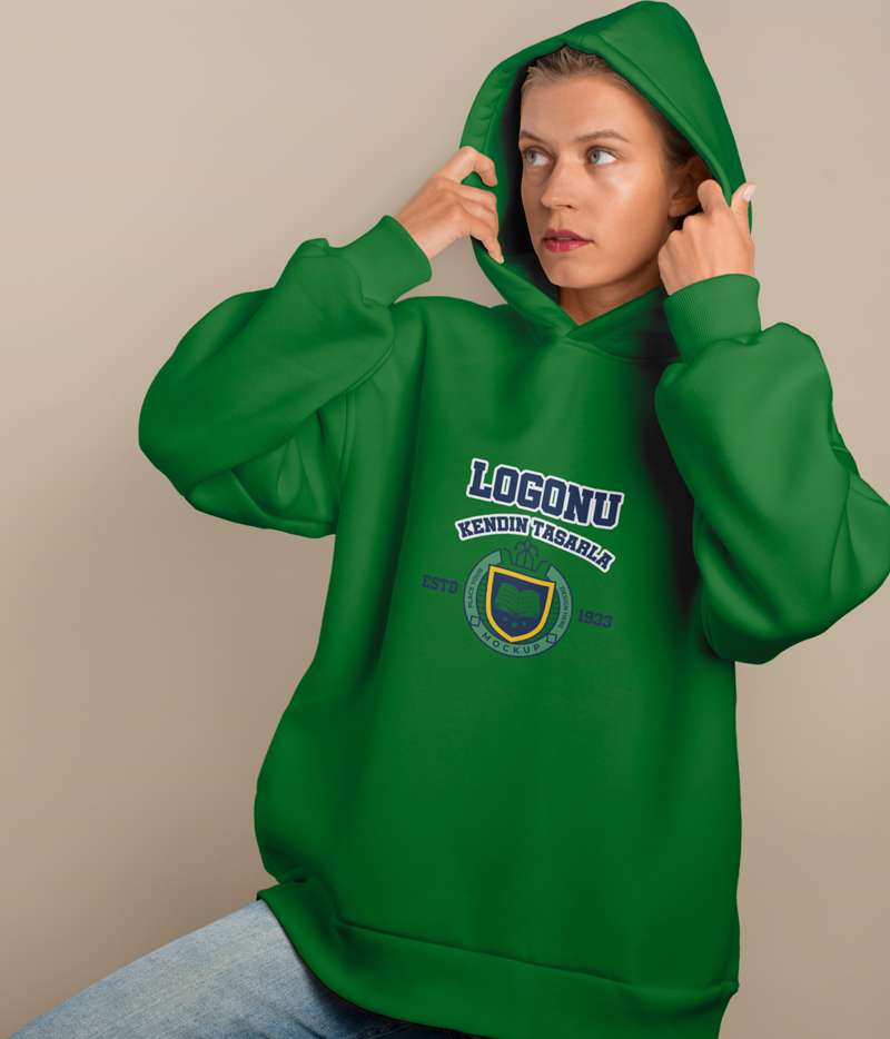 Oversize Sweatshirt Tasarla Kapuşonlu Kalın Kumaş Premium