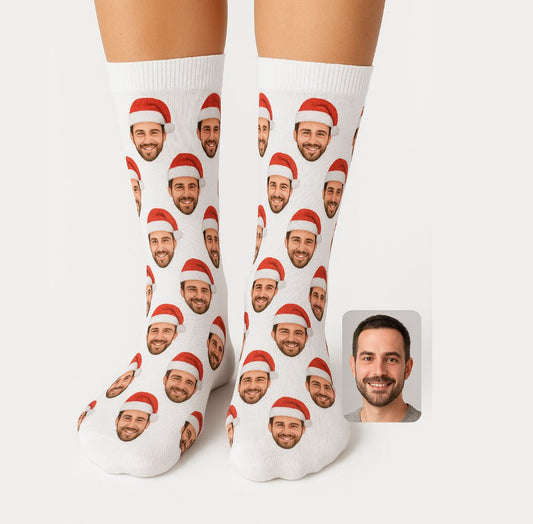 Yılbaşı Yüz Baskılı Çorap Resim Yükle Biz Tasarlayalım TOPUKSUZ - Bikafa Tasarım
