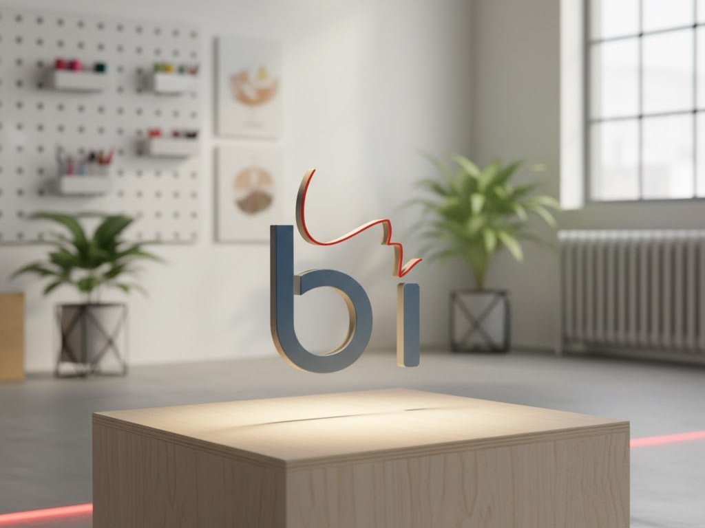 Aydınlık tasarım atölyesinde Bikafa logosu