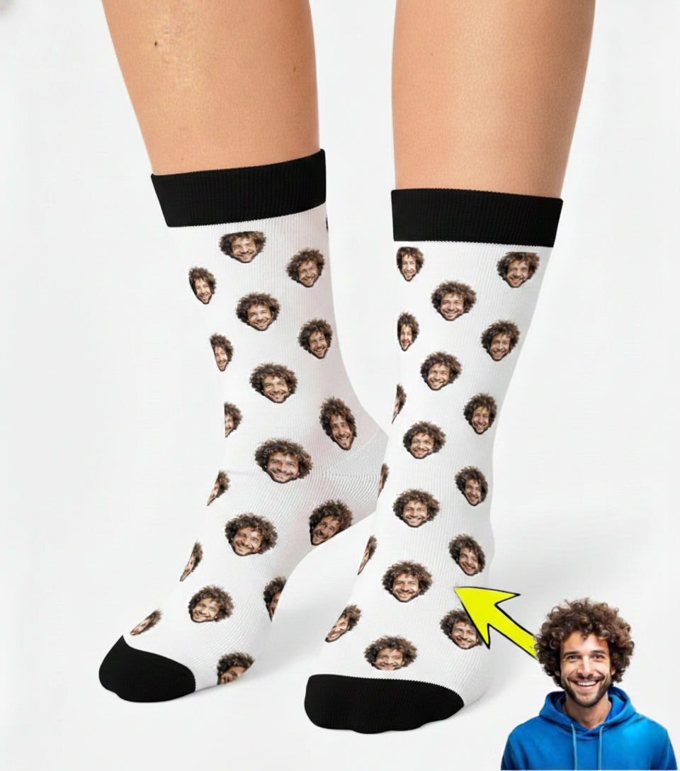 Yüz Baskılı Çorap Resim Yükle Biz Tasarlayalım TOPUKSUZ