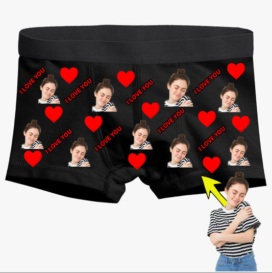 Boxer Tasarlama Sen Fotoğrafını Ekle Biz Tasarlayalım i Love You