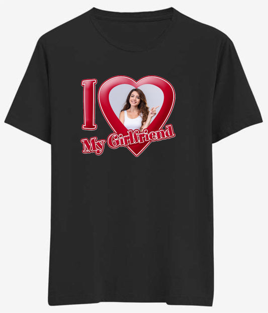 Tişört I Love My Girlfriend Yazılı Resmi Değişebilen T-shirt