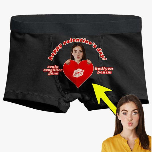 Boxer Tasarlama Sen Fotoğrafını Ekle Biz Tasarlayalım Kalpli