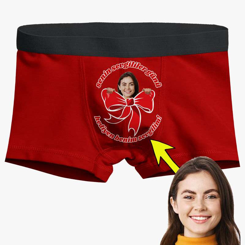 Boxer Tasarlama Sen Fotoğrafını Ekle Biz Tasarlayalım Fiyonklu