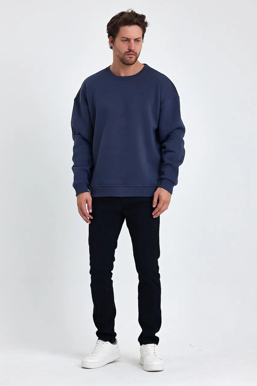 kapsonsuz oversize sweatshirt fume erkek model 1