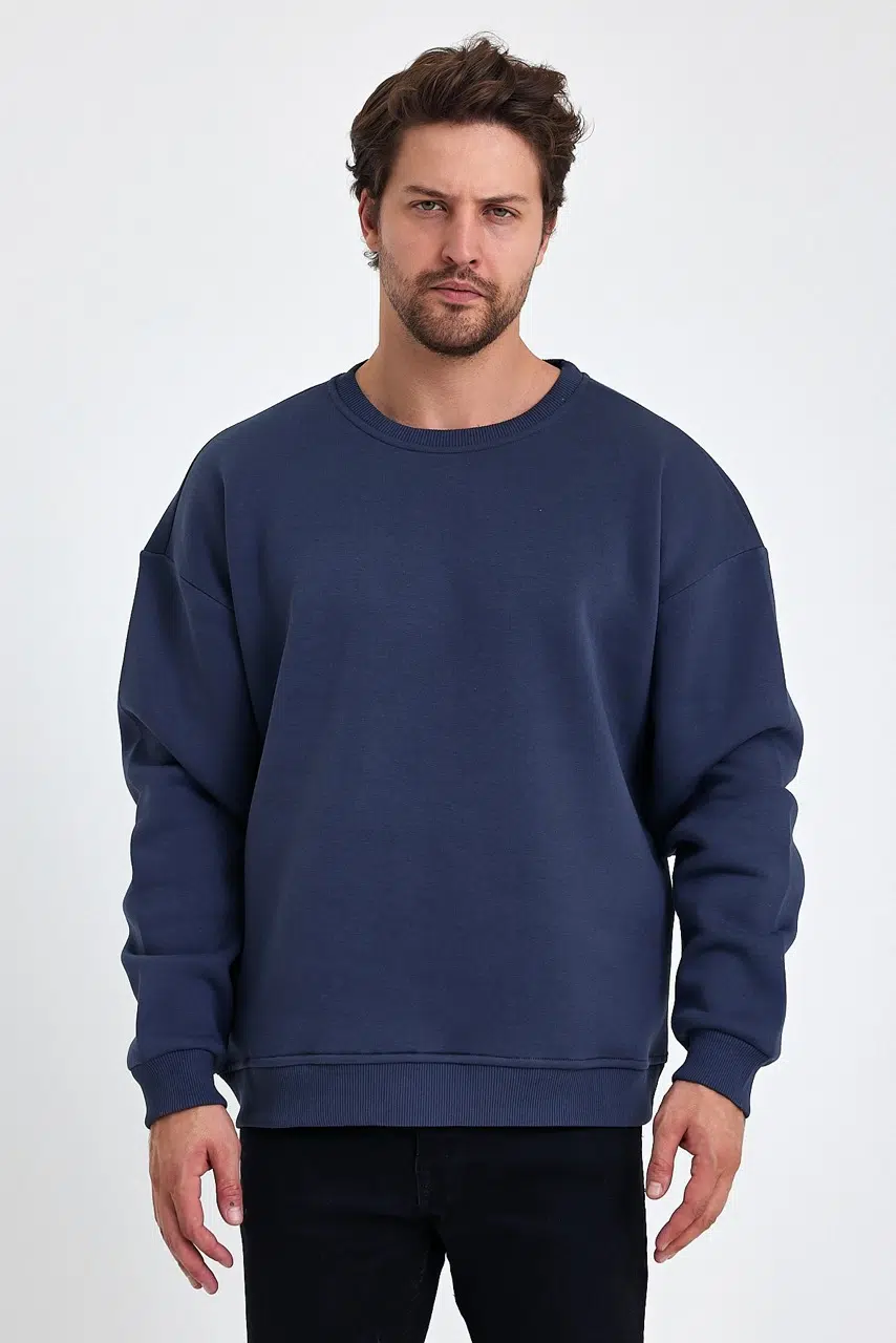 kapsonsuz oversize sweatshirt fume erkek model 2