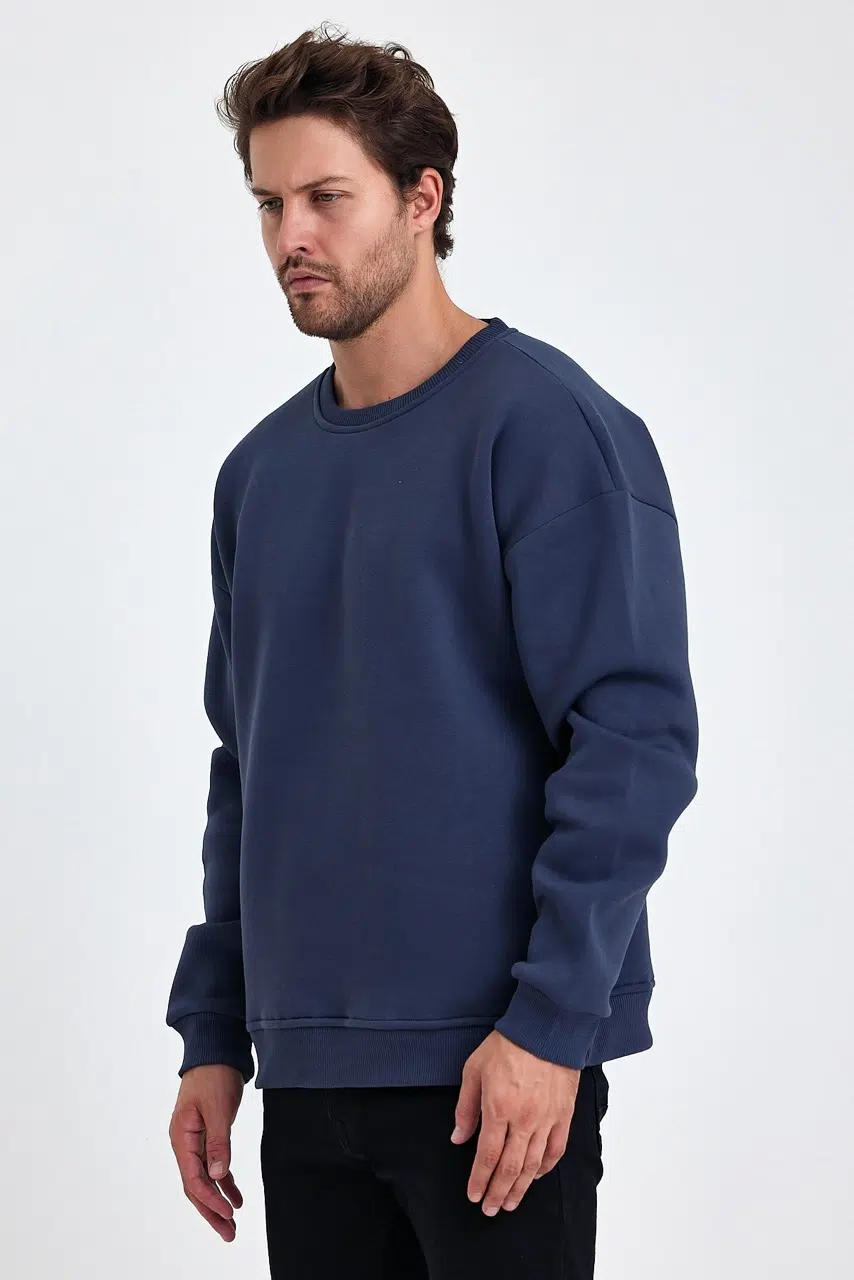 kapsonsuz oversize sweatshirt fume erkek model 3