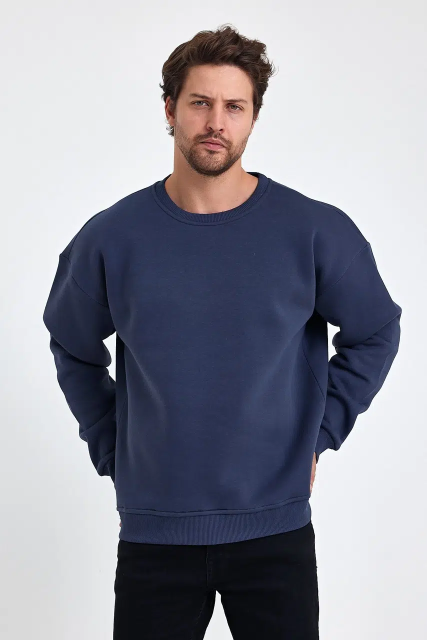 kapsonsuz oversize sweatshirt fume erkek model 5