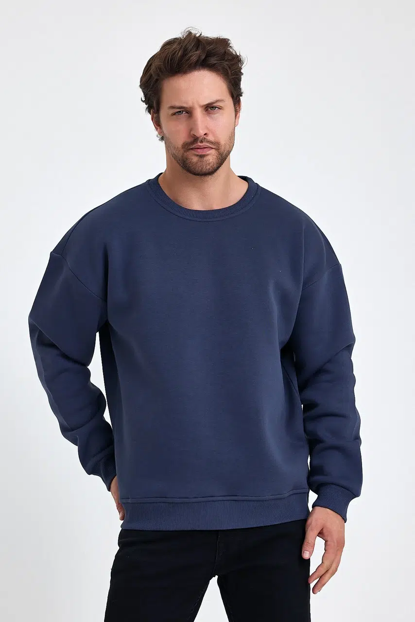 kapsonsuz oversize sweatshirt fume erkek model 6