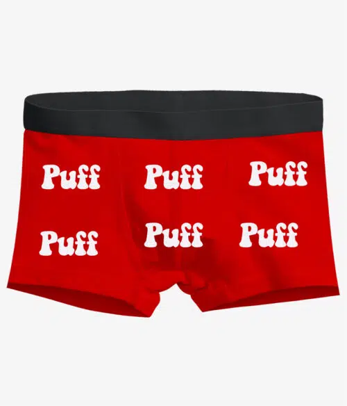 puff yazili boxer on kirmizi