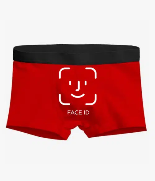 face id erkek boxer kirmizi kapak